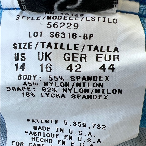 Miraclesuit Blue Tie-Dye Pool Water Pattern Style# 56229 Swimsuit Size 14 - Picture 17 of 17